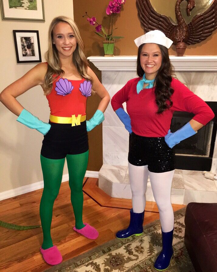 Mermaid Man and Barnacle Boy Costume for two college girls