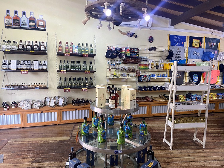 St. Lucia cruise port store for shopping with alcohol
