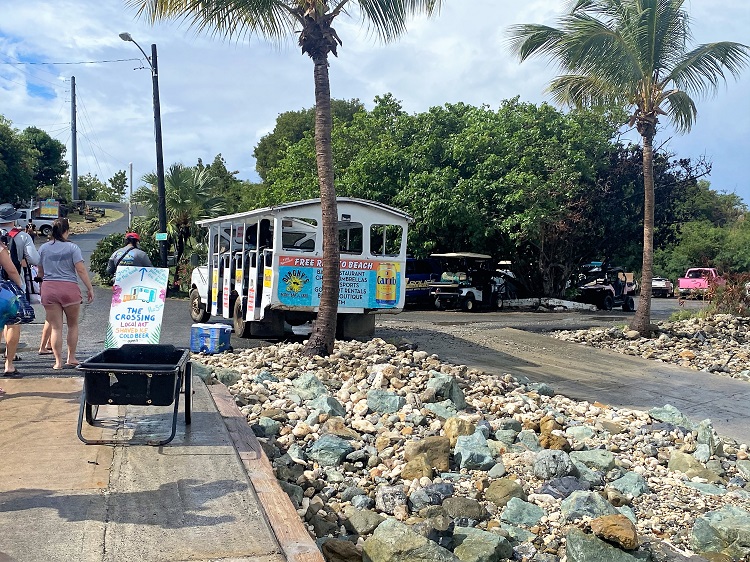 Bus from Water Island to Honeymoon Beach