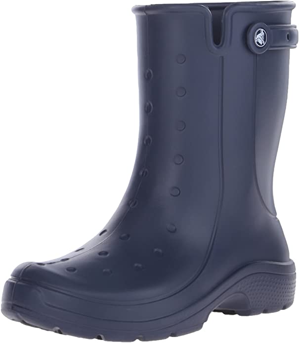 blue Crocs adult rain boots