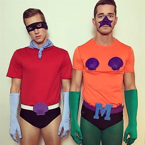 Mermaid Man and Barnacle Boy couples gay costume idea