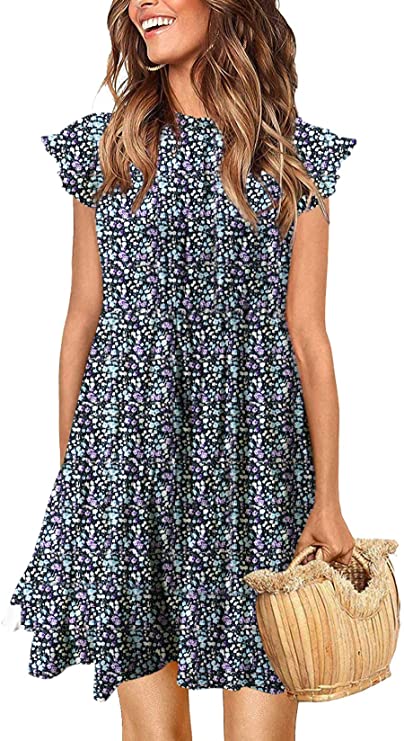 Cute Floral Easter Sunday Dress with Ruffles