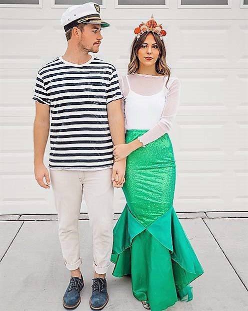 cute mermaid and sailor costume