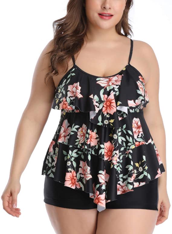 cute B2prity plus size tankini with tummy control to hide tummy and big thighs