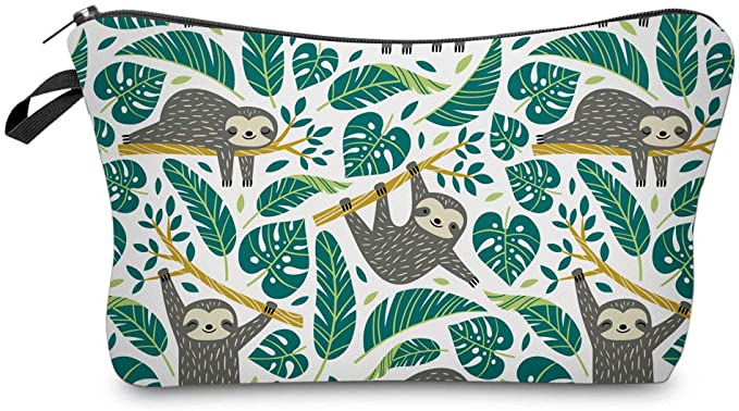 Cute Sloth Small Cosmetic Bag for Tweens and Women