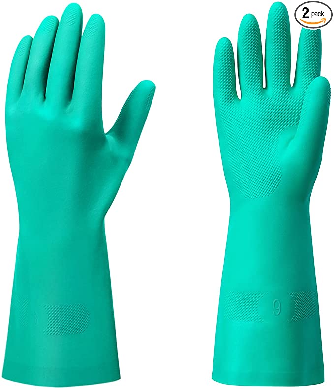 cheap green chemical gloves