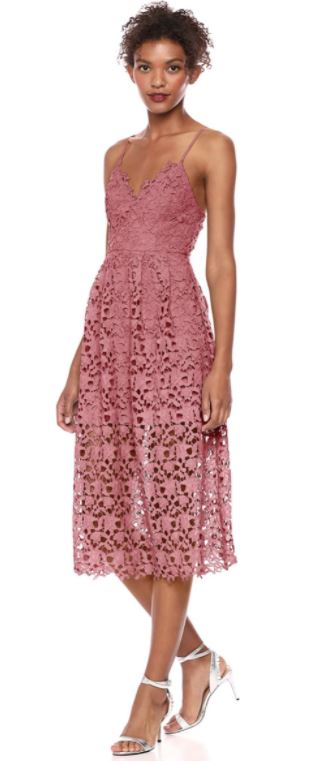 lace midi pink Easter dress by ASTR