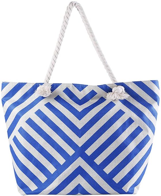 Guess Girls Amalfi Coast Canvas Beach Bag in Blue (25cm)