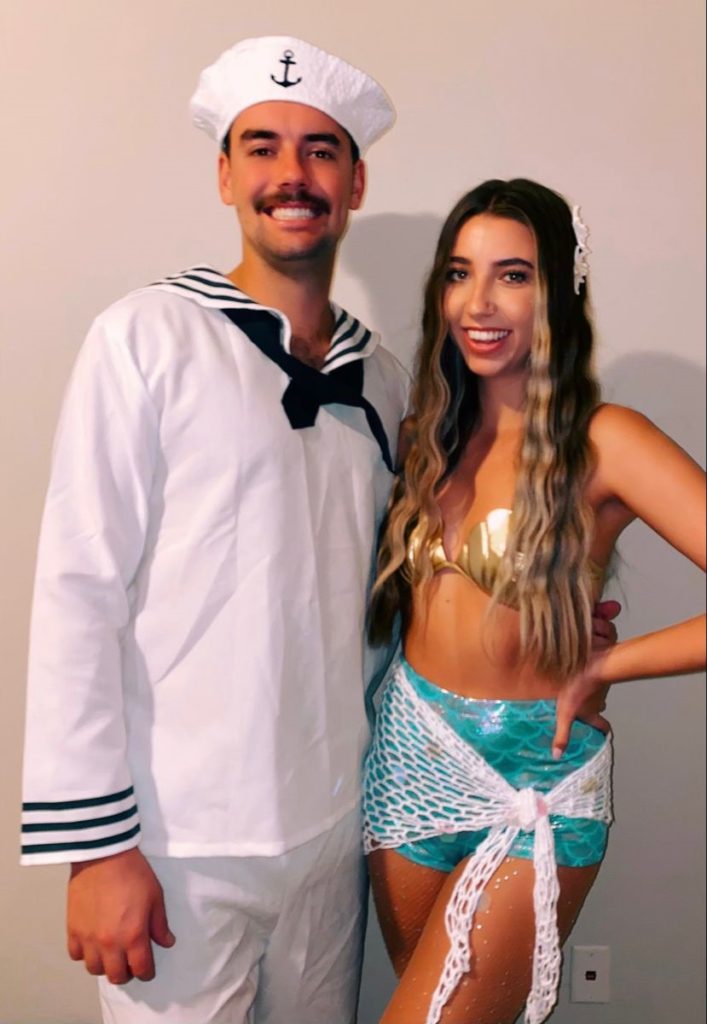 sexy mermaid and sailor couples costume
