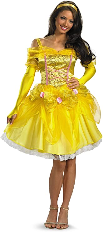 short Disney Princess Belle costume dress for adults and women