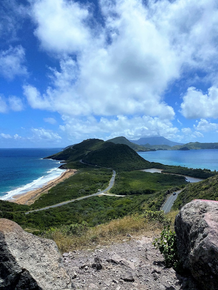 View of St. Kitts and Mountains from Timothy Hill