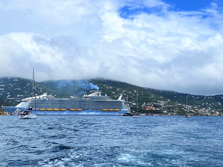 View of St. Thomas Cruise Port from Water Ferry