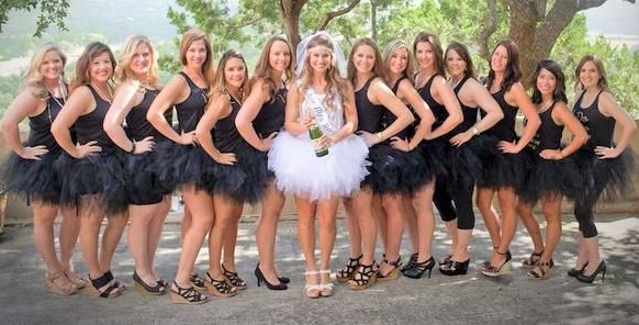 White and Black Bachelorette Party Tutu Outfits