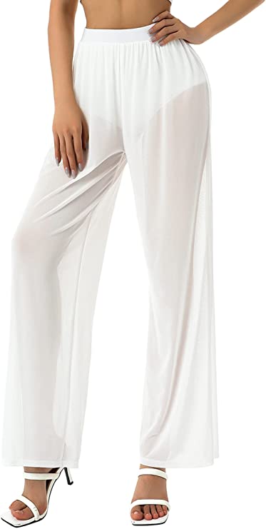 White Swimsuit Cover Up Pants on Amazon