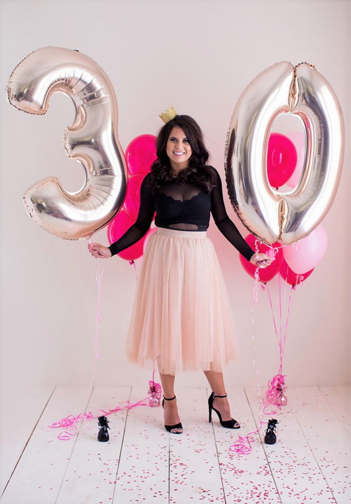 30th Birthday Photoshoot Outfit with Pink Skirt