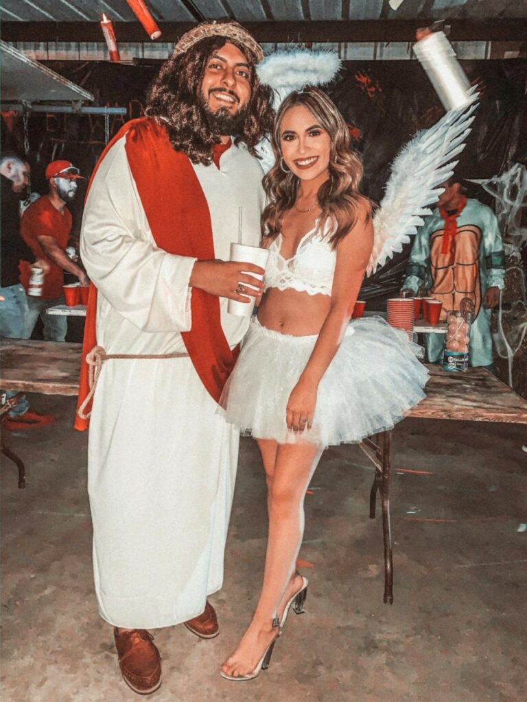 Jesus and Angel College Couples Halloween Costumes