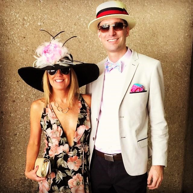 Black, White, Red, and Pink Kentucky Derby Outfits for Him and Her