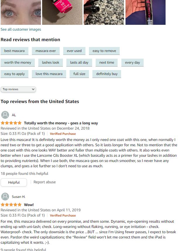 Lancome Monsieur Big Volumizing Mascara Reviews on Amazon
