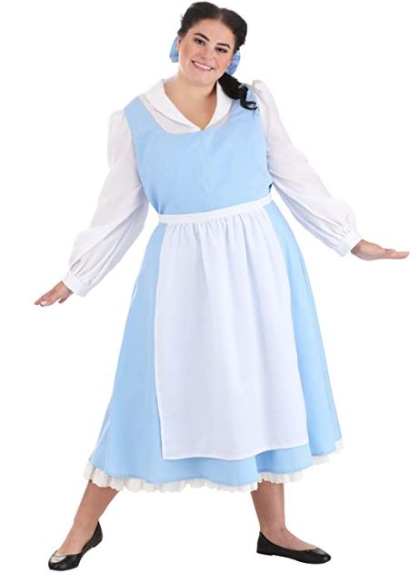 Plus Size Disney Belle Costume in Blue Dress