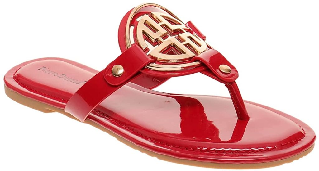 Tory Burch Miller Sandals Dupe in Red by Pierre Dumas