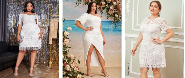 Where to Buy Plus Size White Dresses for Bachelorette Party, Bridal Shower, Wedding Shower