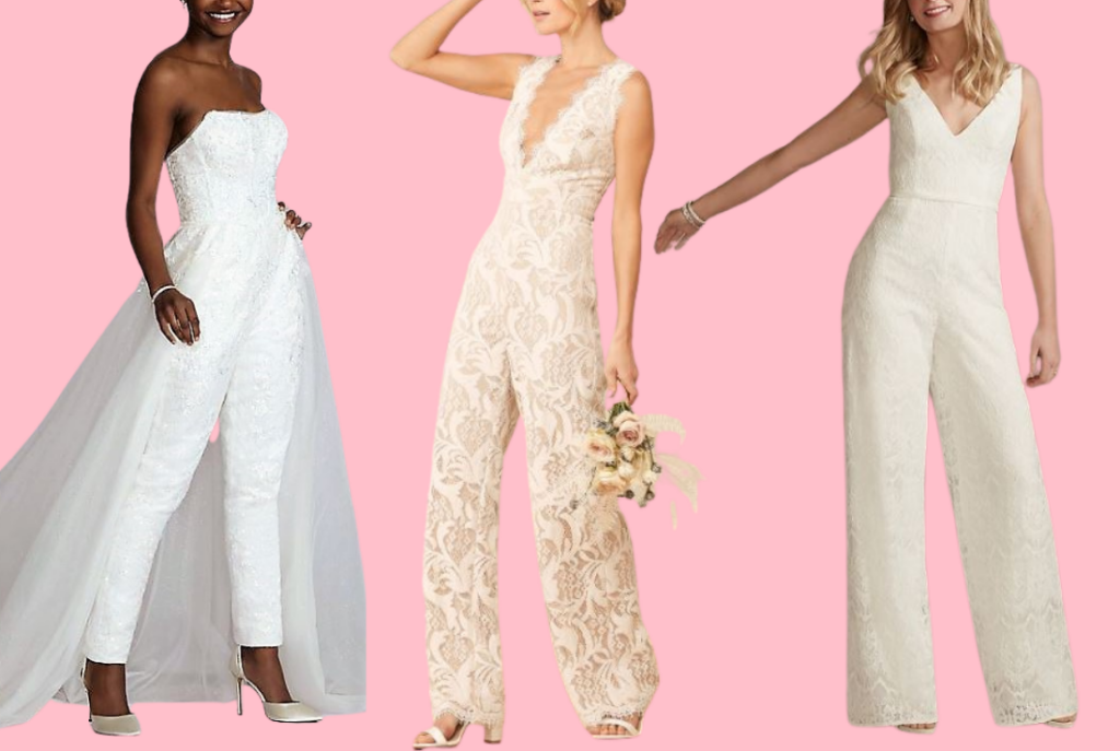 White Jumpsuit for Wedding for Bride