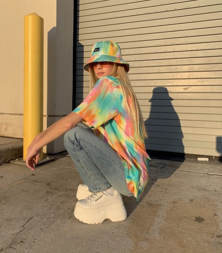 Aesthetic Outfit with Bucket Hat and Tie Dye Shirt