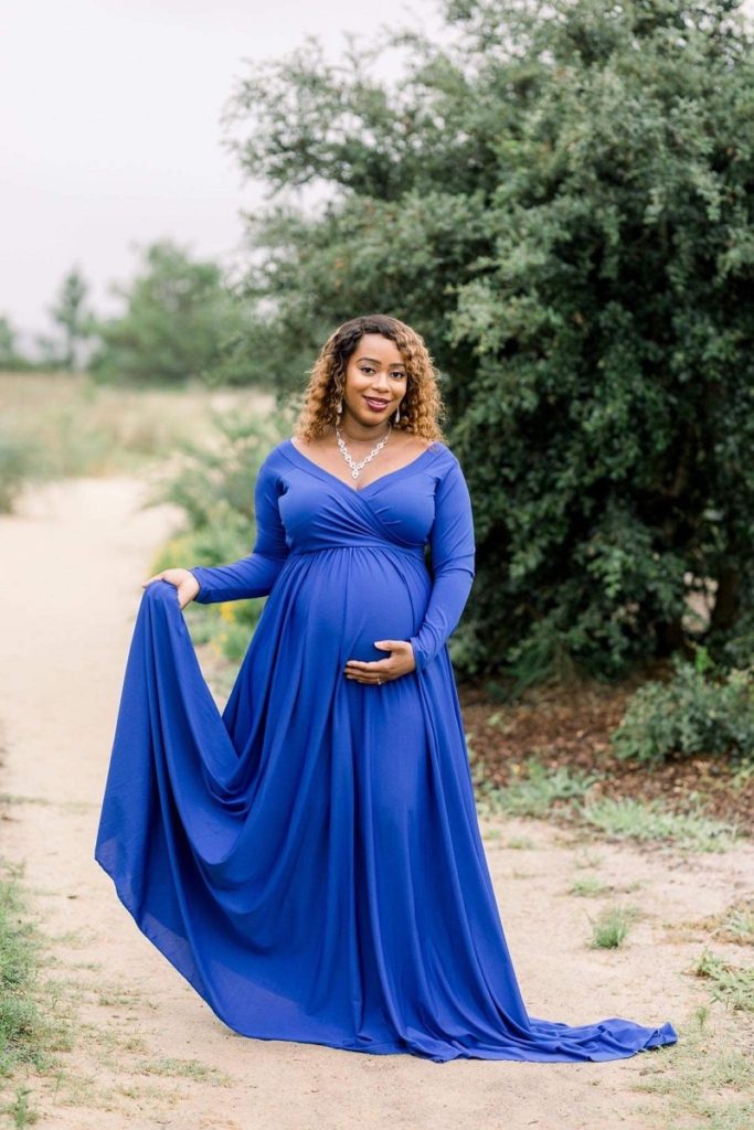 Blue Summer Maternity Photoshoot Dress