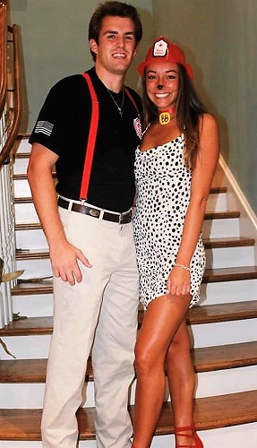 Couples College Halloween Costume Idea with Firefighter and Dalmatian