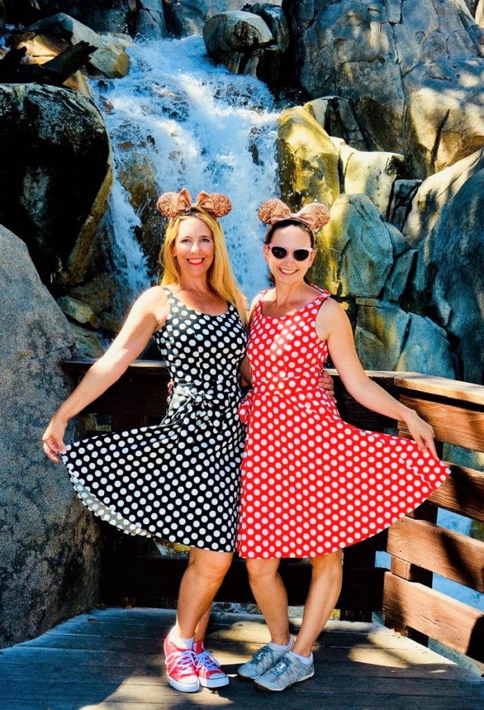 Cute Disney World Outfit with Polka Dot Red Dress and Minnie Mouse Ears