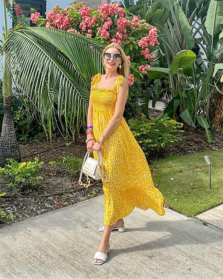 Cute Beach Vacation Outfit with Yellow Dress
