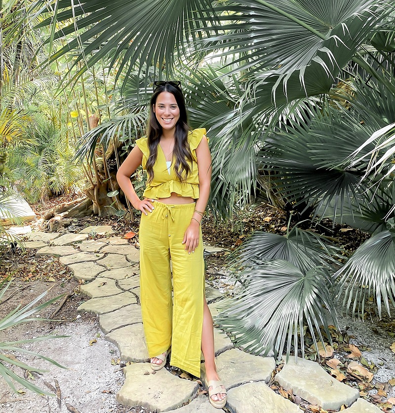Cute Yellow Two Piece Outfit for Caribbean Vacation, Jamaica, or Cruise Vacation