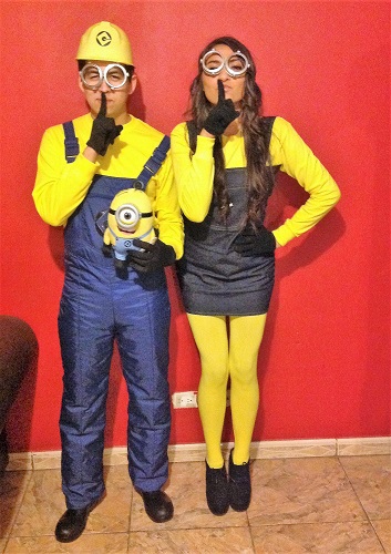 College Couples Halloween Costumes with Minions