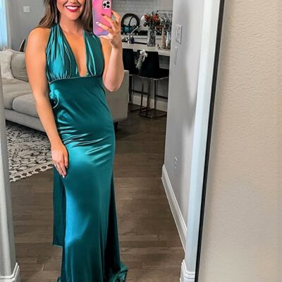 Sexy Emerald Green Wedding Guest Outfit and Formal Wedding Guest Dress on Amazon