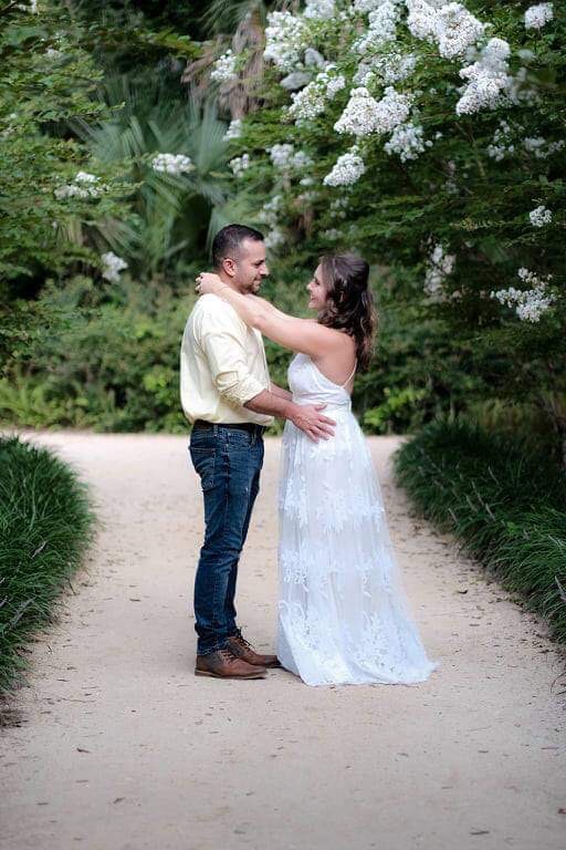 Summer Engagement Photo Outfit Idea and White Dress for Her with Jeans for Him