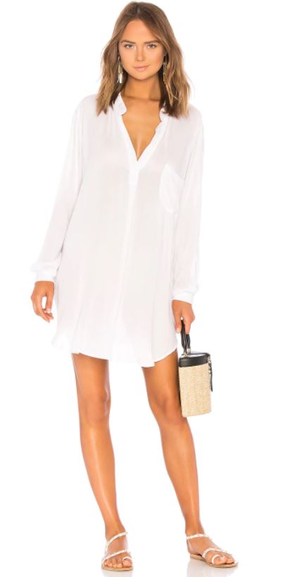 White Linen Swimsuit Cover Up Shirt and Tunic