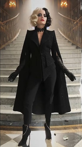 Cruella De Vil Cosplay Black Jacket Costume