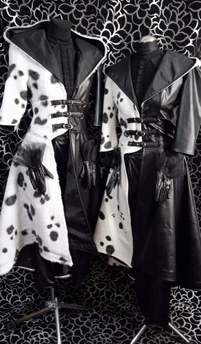 Cruella De Vil Dalmatian Outfit with Leather Jacket