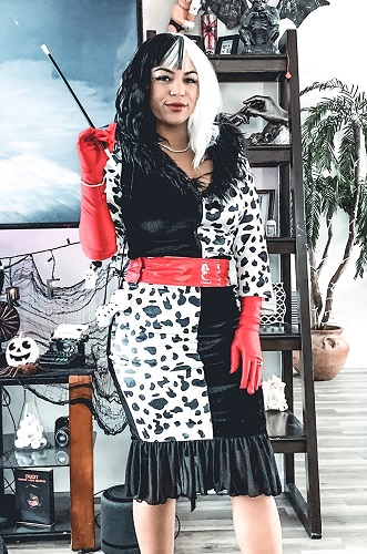 Cruella De Vil Halloween costume dress for adults