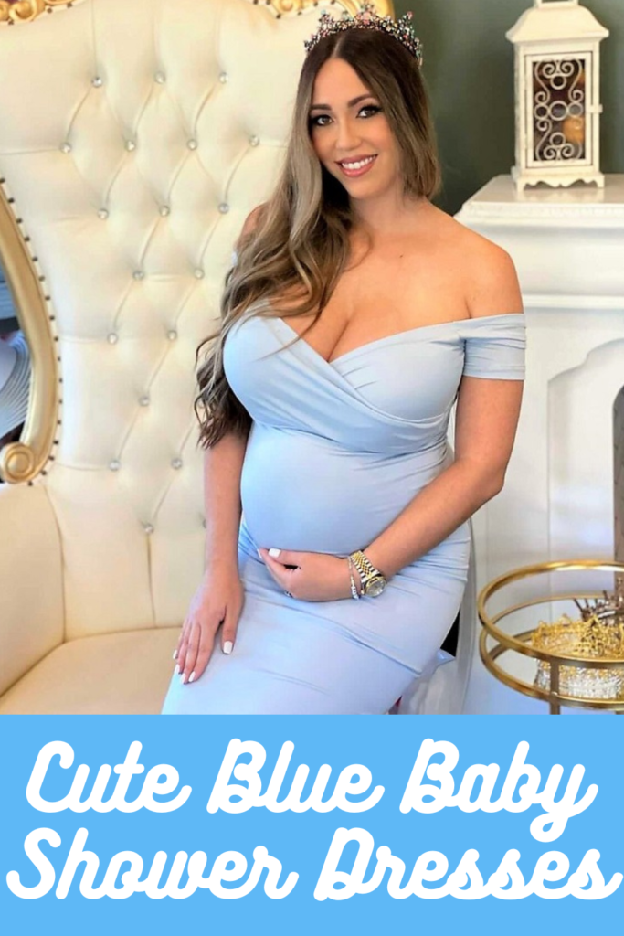 Cute Blue Baby Shower Dresses and Blue Maternity Dresses
