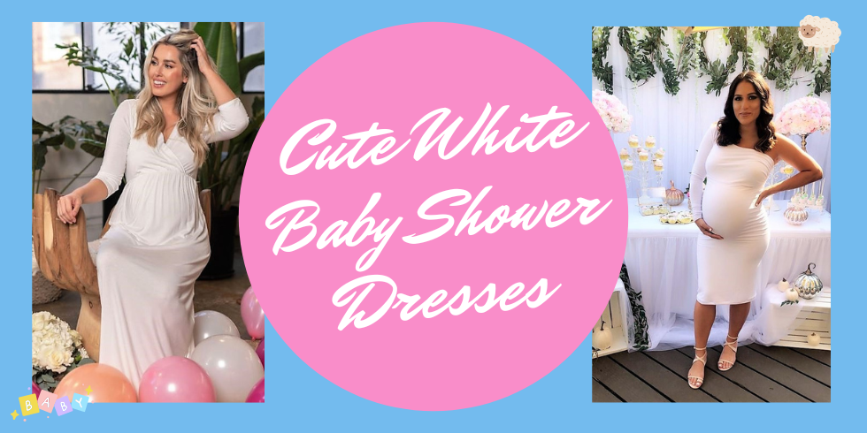 Cute White Baby Shower Dresses for Mom to Be