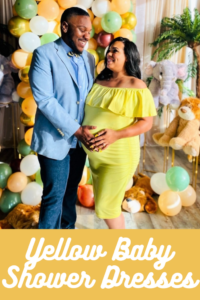 Cute Yellow Maternity Baby Shower Dresses