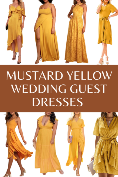 Cute Mustard Yellow Wedding Guest Dresses