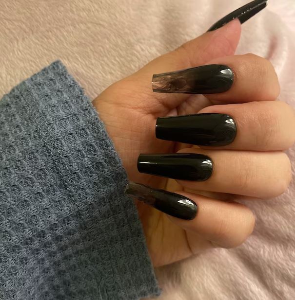 Cute Black Coffin Nails
