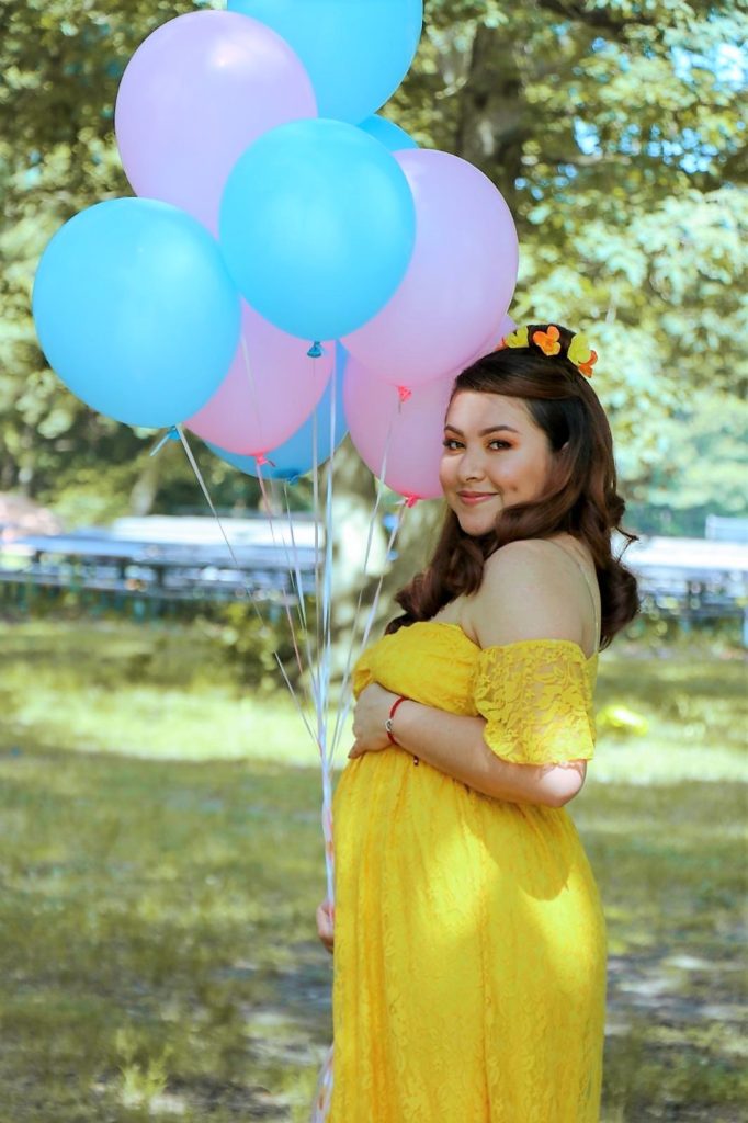Mustard Yellow Lace Maternity Baby Shower Dress