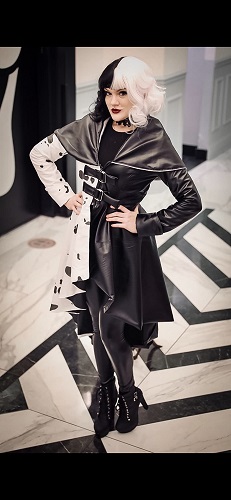 Sexy Cruella De Vil Costume DIY with Black and White Jacket and Tights