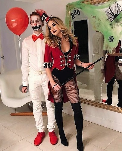 Sexy Halloween Costumes for Couples Ringmaster and Clown