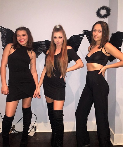 Sexy College Halloween Costume Dark Angels Black Wings