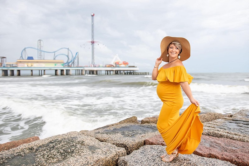 Yellow Beach Maternity Photoshoot Dress