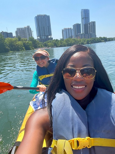 Kayaking on Lady Bird Lake in Austin for Girls Weekend Trip